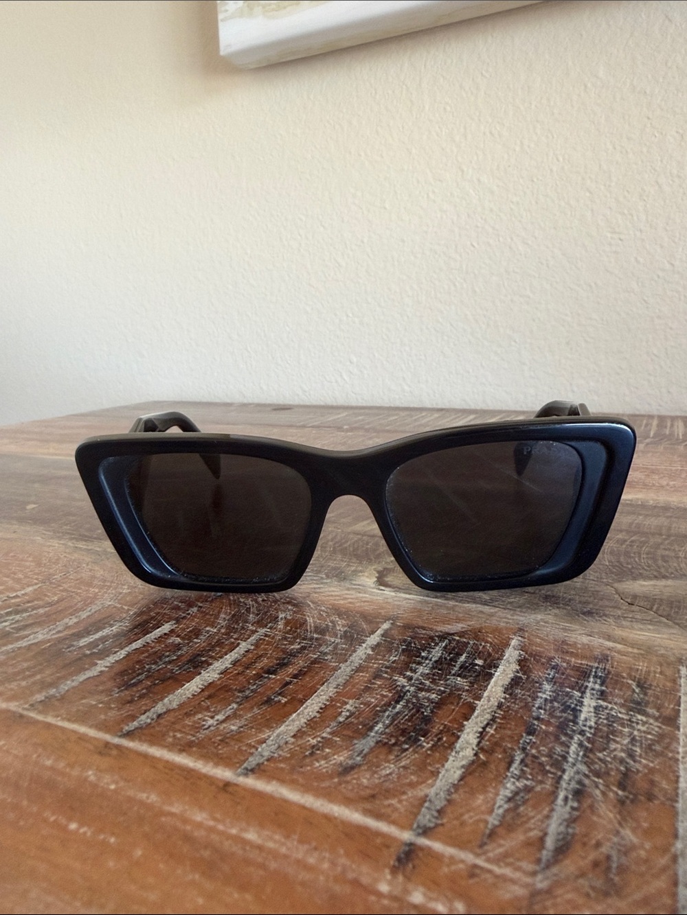 Prada Black Women's Sunglasses - Chunky Cat-Eye Frame - Picture 2 of 2